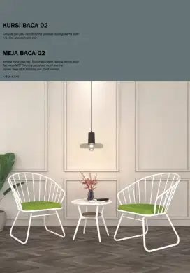 Meja kursi baca / meja kursi santai / meja kursi teras BARU