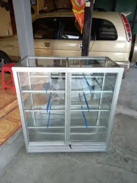 Etalase toko panjang 1 meter + roda
