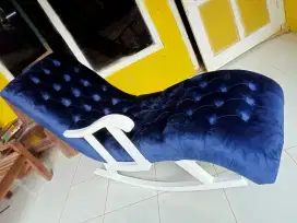 Kursi santai lonjer kursi malas jok material kayu jati
