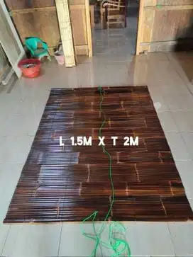 Jual tirai bambu Wulung hitam Krey di Vernis pliture 1,5 x 2 m