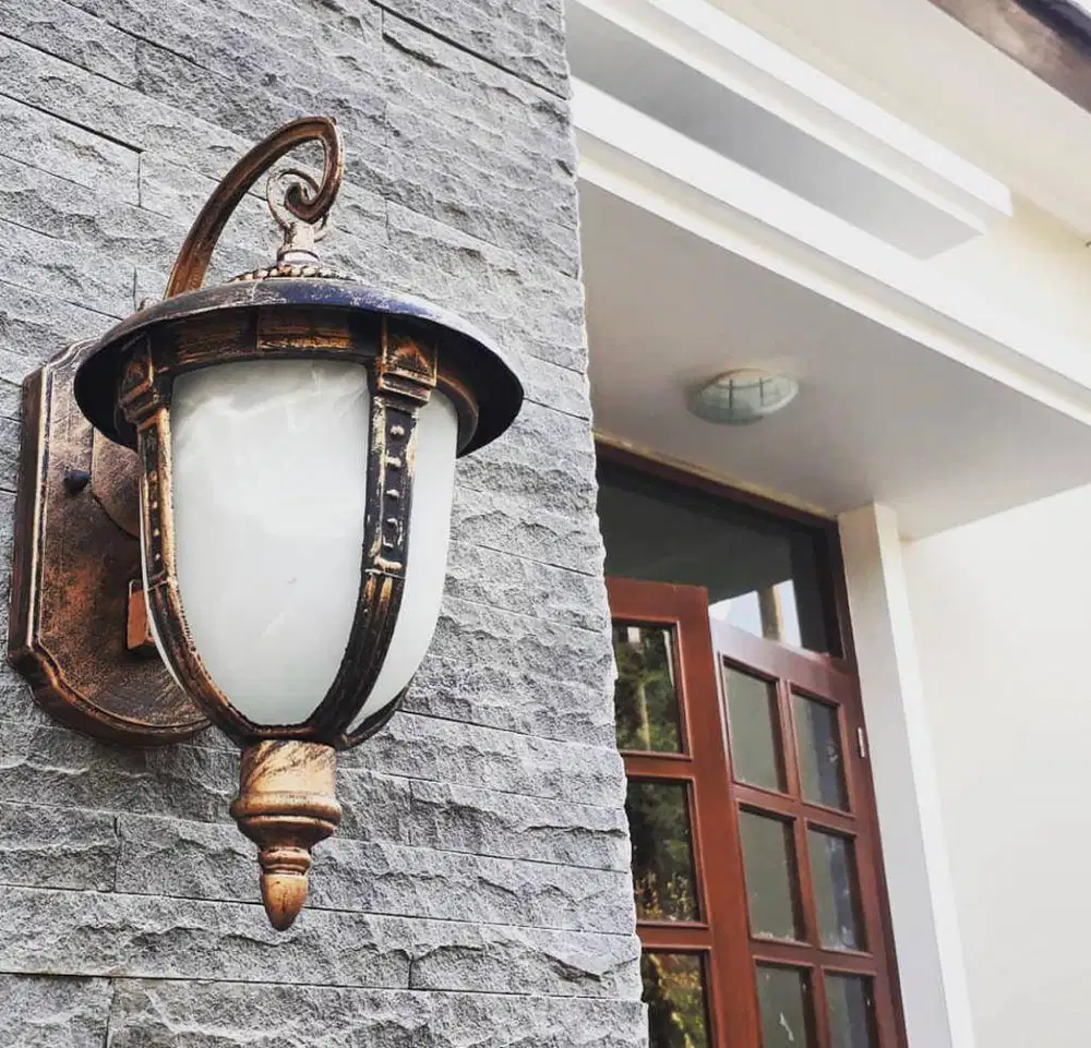 Lampu dinding klasik eropa dekorasi lampu hias pilar taman pagar