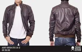 Jaket Kulit, Jaket Kulit Pria, Jaket Kulit Korean Coklat, Jaket Bikers