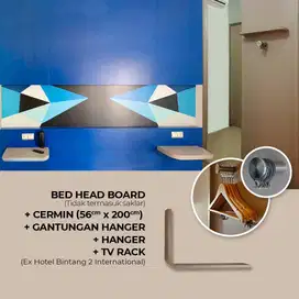 Bed Head Board +Cermin+Gantungan Hanger+Hanger+TV Rack (Ex Hotel **)