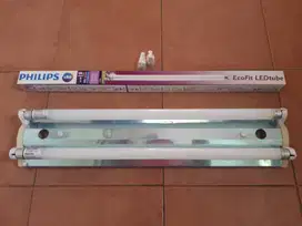 Reflector&Tube (Kap&Lampu) LED TL Philips EcoFit 2x8 watt (A-712B)