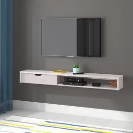 Meja rak tv tempel dinding