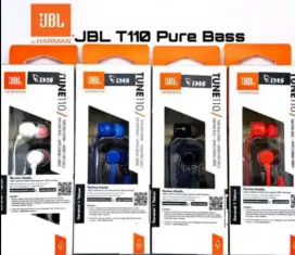 JBL T110 IN EARPHONES WITH MICROPHONE - GARANSI RESMI New Segel