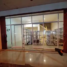 pintu lipat aluminium kaca partisi kaca pintu geser