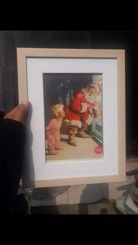 Antik vintage iklan coca cola jadul 1959 dan 1962 berbalut bingkai