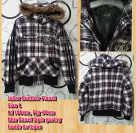 JAKET PRIA SECOND TRENDI - BOMBER FLANEL ( HARGA NET )