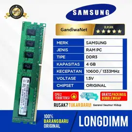 RAM SAMSUNG LONGDIMM DDR3 4GB PC 12800 / PC 10600