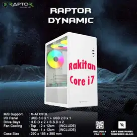 CPU Rakitan Komputer Core i7  RGB Tempered Glass Case