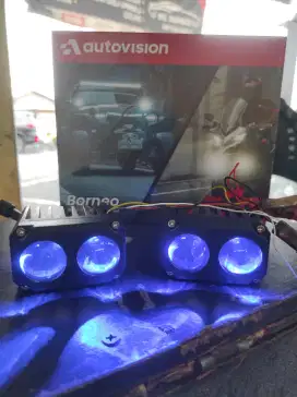 Lampu Biled Mini Projie 2 mata Autovision with Demon eye