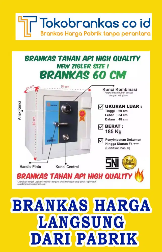 Brankas New zigler size 1 ber SNI 5Jtan Tahan Api bukan abal-abal al