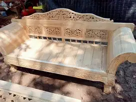 Kursi tamu madura mentahan model kaki macan material kayu jati