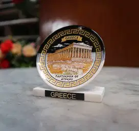 Merchandise Yunani/Pajangan Piring Keramik Kecil Greece