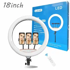 B-light lampu halo ring light 18inch 3in1 color with 3phone holder