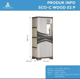 Olmplast scoc lemari pakaian penyimpanan 2 pintu