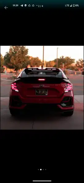 Spoiler downforce civic hatchback