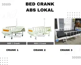 Bed Crank 1 2 3 ABS Lokal Ranjang Pasien + Matras Tiang Infus