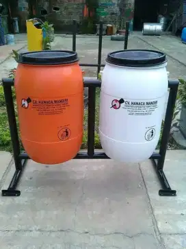 Tong sampah drum 2 pilah 120 liter