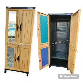 Lemari pakaian / lemari baju napolly 2 pintu 3 warna