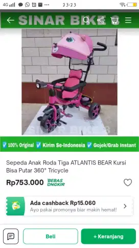 sepeda roda tiga merk atlantis