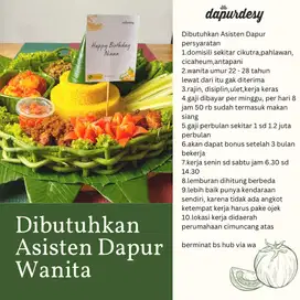 dicari asisten dapur wanita