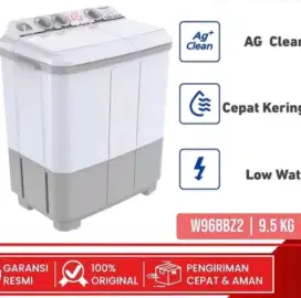 Panasonic NA-W96BBZ2 Twin Tube Mesin Cuci [9.5 Kg] - 2 Tabung