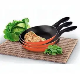 Wajan Dapur Teflon Penggorengan Anti Lengket Set 3 in 1 Chef Queen