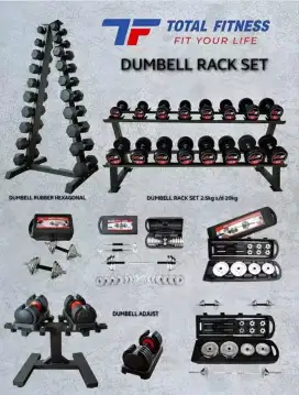 AIat fitness dumble set lengkap hexagonal
