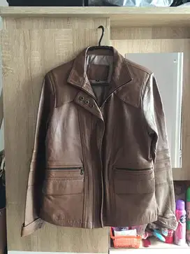 Jaket kulit domba asli size M