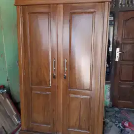 Lemari jati pintu 2 semprot melamin