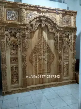 Pintu gebyok ukir jendela ukir