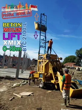 Mesin Concrete Mixer Beton Molen Diesel LIFT 18m Merk Xtramix Winget