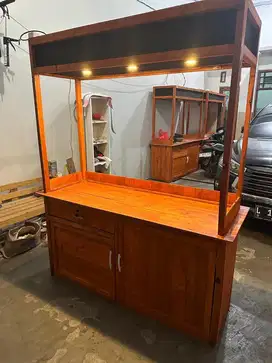 Rombong jati landa + lampu | 150x50x190cm