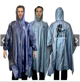 Jas Hujan OMG Poncho Lengan Karet PVC Motor Waterproof Ponco Raincoat