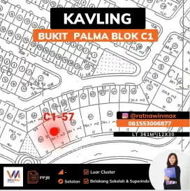 Dijual Kavling Bukit Palma Dekat Sekolah dan Superindo