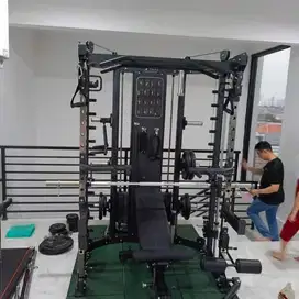 ALAT FITNES KOMERSIAL SMITH MACHINE CABLE CROSSOVER POWER RACKMULTY TL