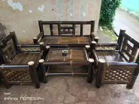 Jual Kursi dan bale bambu hitam asli cod bayar di tempat