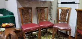 Dijual 3 kursi meja makan jati ukir