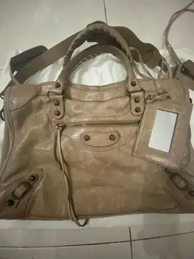 Balenciaga Bag City Edge Brown Preloved Tas Authentic