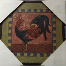Hiasan dinding gambar ayam Jago