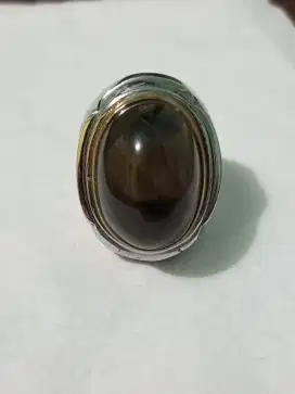 Cincin permata smoky Quartz