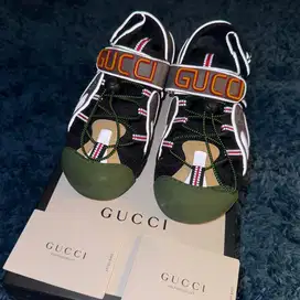 Gucci Leather and Mesh Sandal