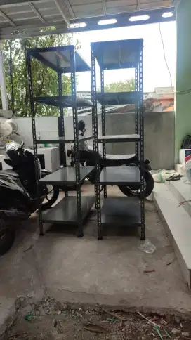 Rak Besi Siku Lubang 5 susun free ongkir dan pemasangan