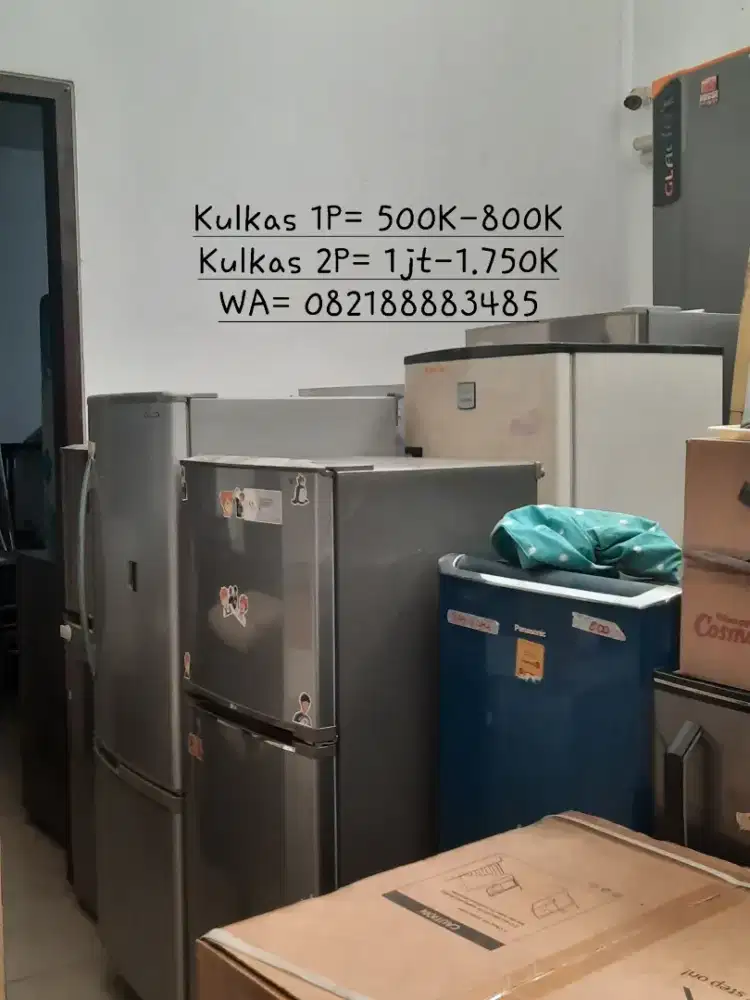 STOK KULKAS BANYAK 1PINTU/2PINTU MURAH2, 80% BGS
