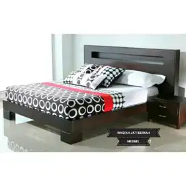 Tempat tidur minimalis modern 160x200,kayu jati tua