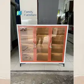 Lemari Sepatu Plat Besi 3 Pintu Tahan Air Anti Rayap