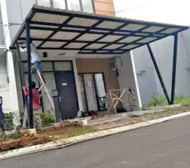 Pemasangan kanopi baja ringan sni