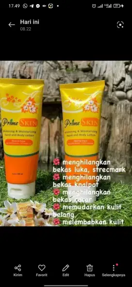 Lotion prime skin